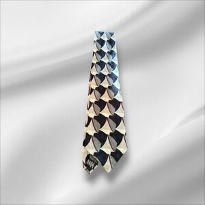 Ziggurat‎ Mulberry Neckwear Silk Black Red Gray Tan Tie Geometric Patterned